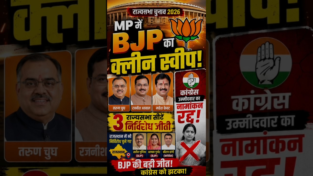 🔥 BJP Sweeps All 3 Rajya Sabha Seats in MP! | Congress Nomination Rejected