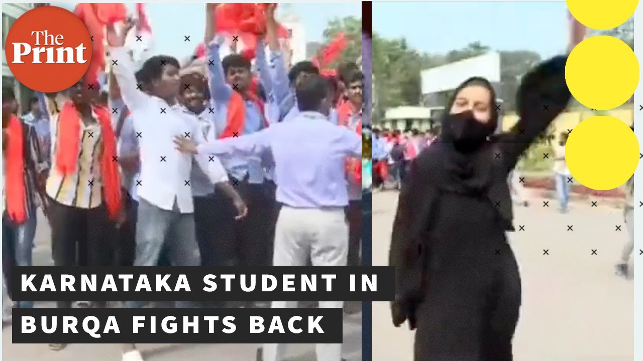 Mandya, Karnataka: Student in burqa fights back after being heckled by saffron scarf clad hoodlums