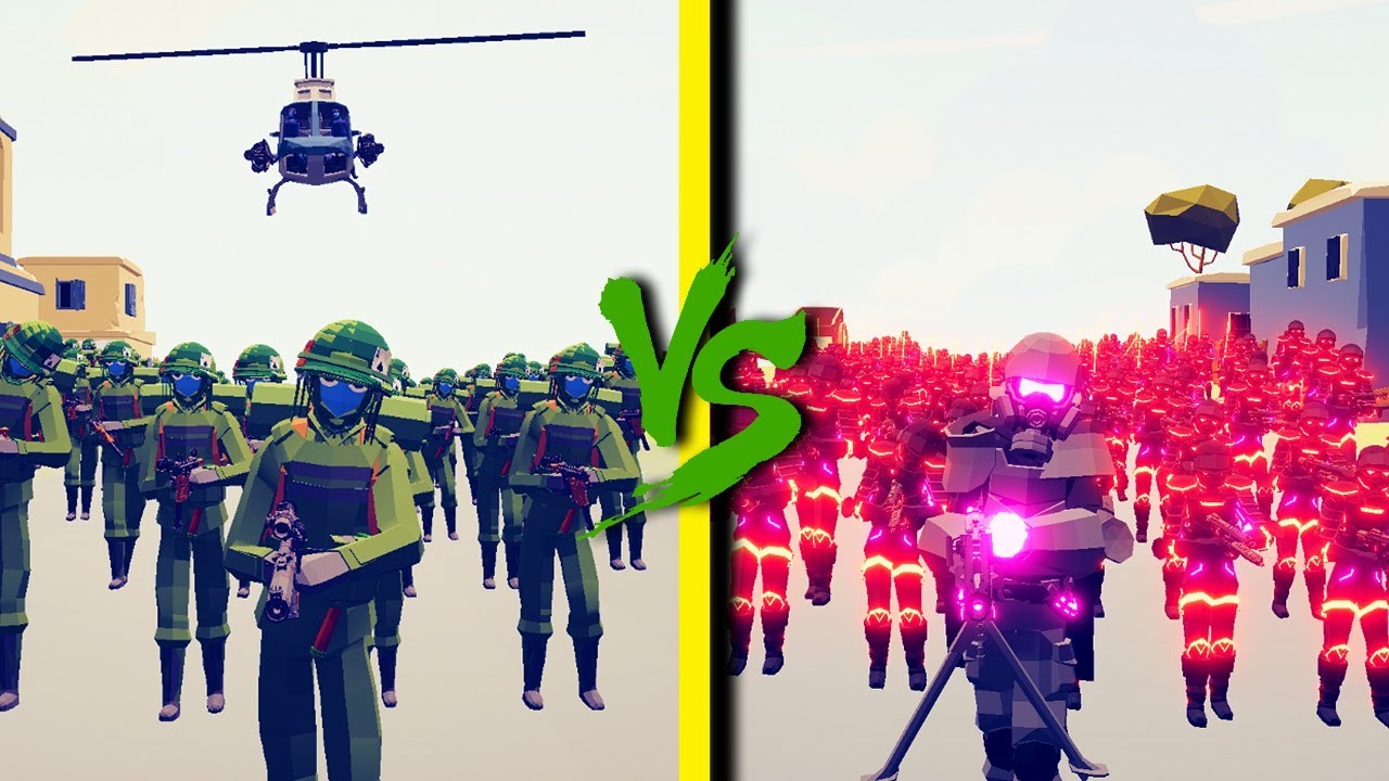 AIRBORNE TEAM vs NEON ARMY - Totally Accurate Battle Simulator TABS