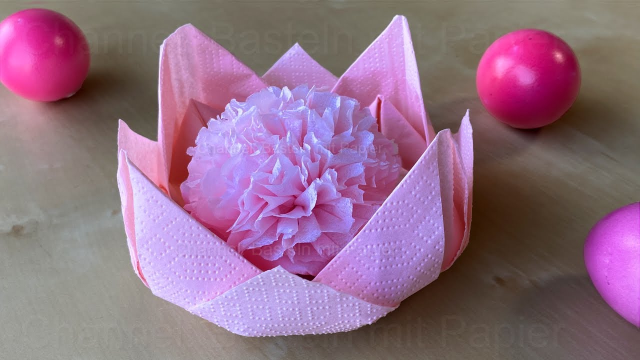 Роза из салфетки. 🌺