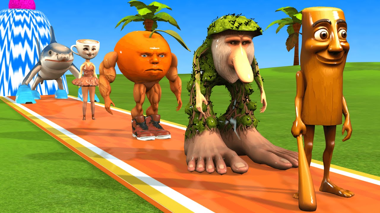 Long Slide Game With Cow Elephant Gorilla Hippopotamus Tiger 3d Animal Game Funny 3d Animals