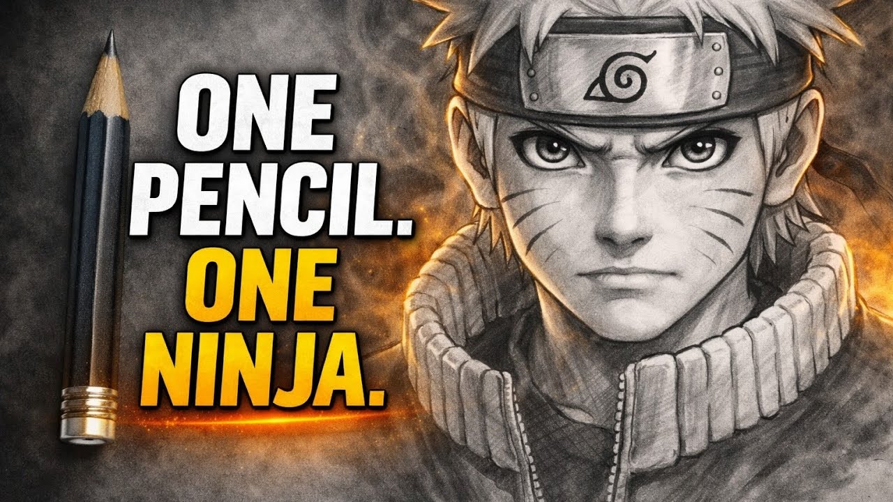 Эскиз Наруто одним карандашом | Чистая решимость | Самый простой способ нарисовать Наруто