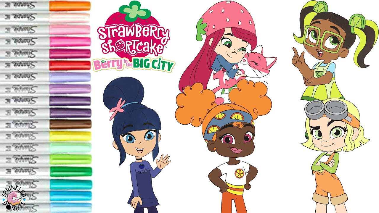 Strawberry Shortcake Berry in the Big City Coloring Book Pages Orange Blossom Lemon Meringue Limon