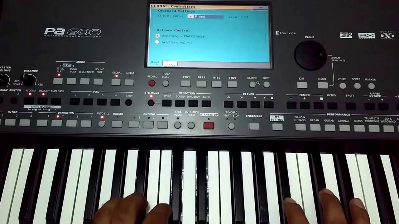MODIFICAR SENSIBILIDAD DE LAS TECLAS EN SERIES KORG PA 300,600,900