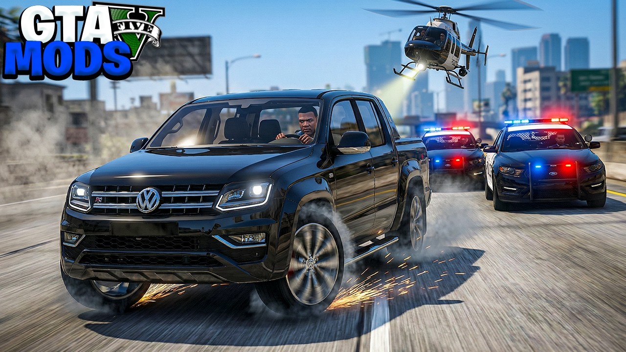 ROUBO A BANCO e FUGA INSANA DE AMAROK ( FIQUEI SEM SAÍDA ) - GTA 5 MODS