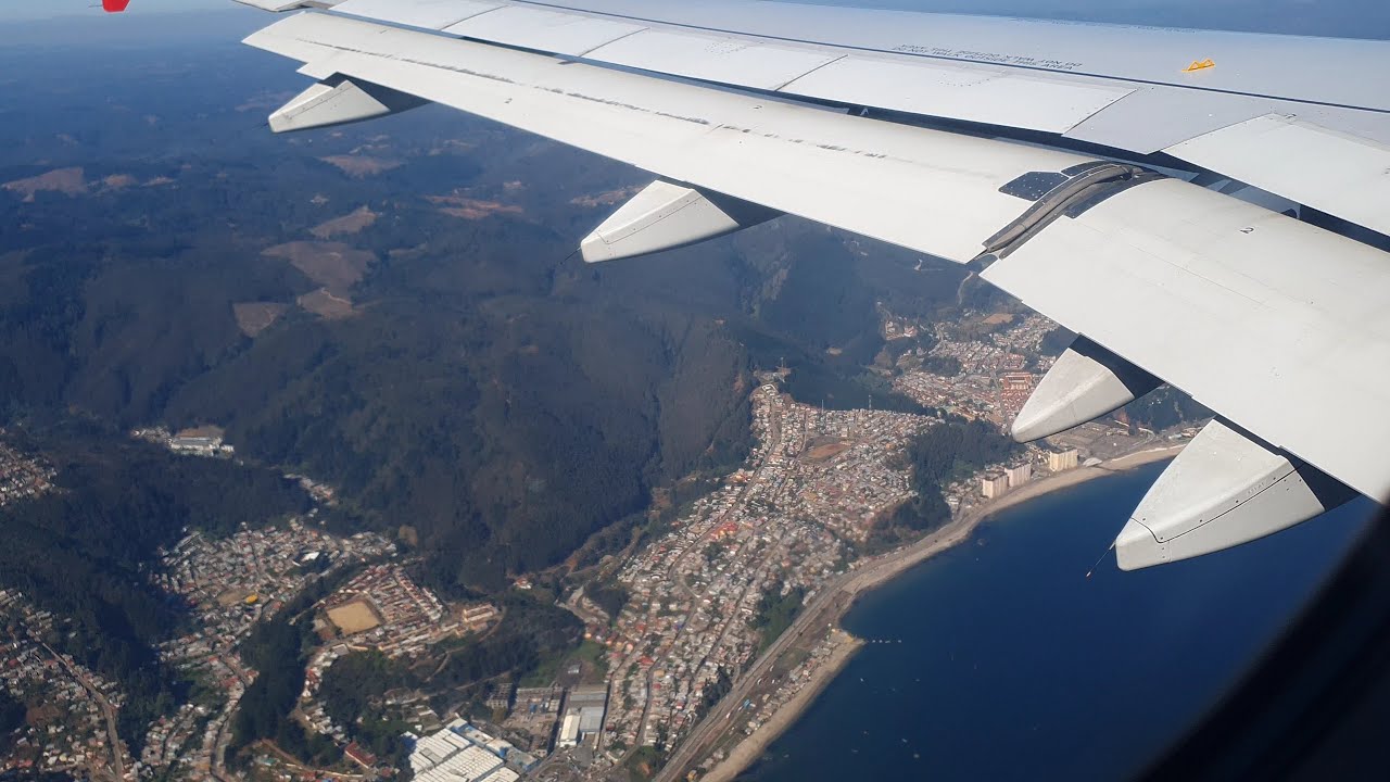 Aterrizaje Airbus A320 Latam (CC-BAY) Aeropuerto Carriel Sur Concepci&oacute;n (CCP)