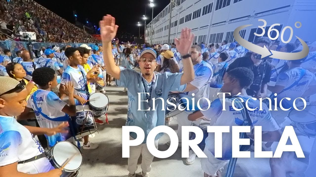 Inside the Bateria Portela, Repique de bossa starting their Ensaio Técnico, 360°