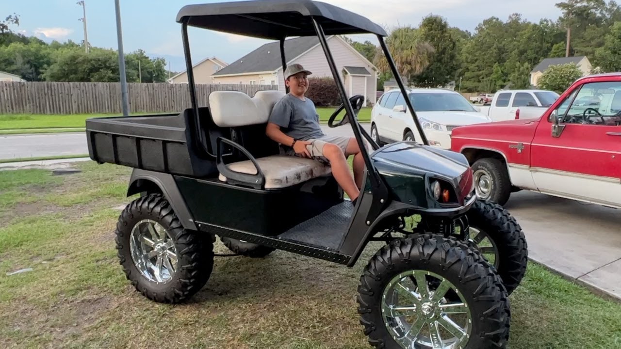 We FIT BIG Tires on the Ezgo Cushman Hauler Pro Utility Golf Cart | RHOX BMF 7
