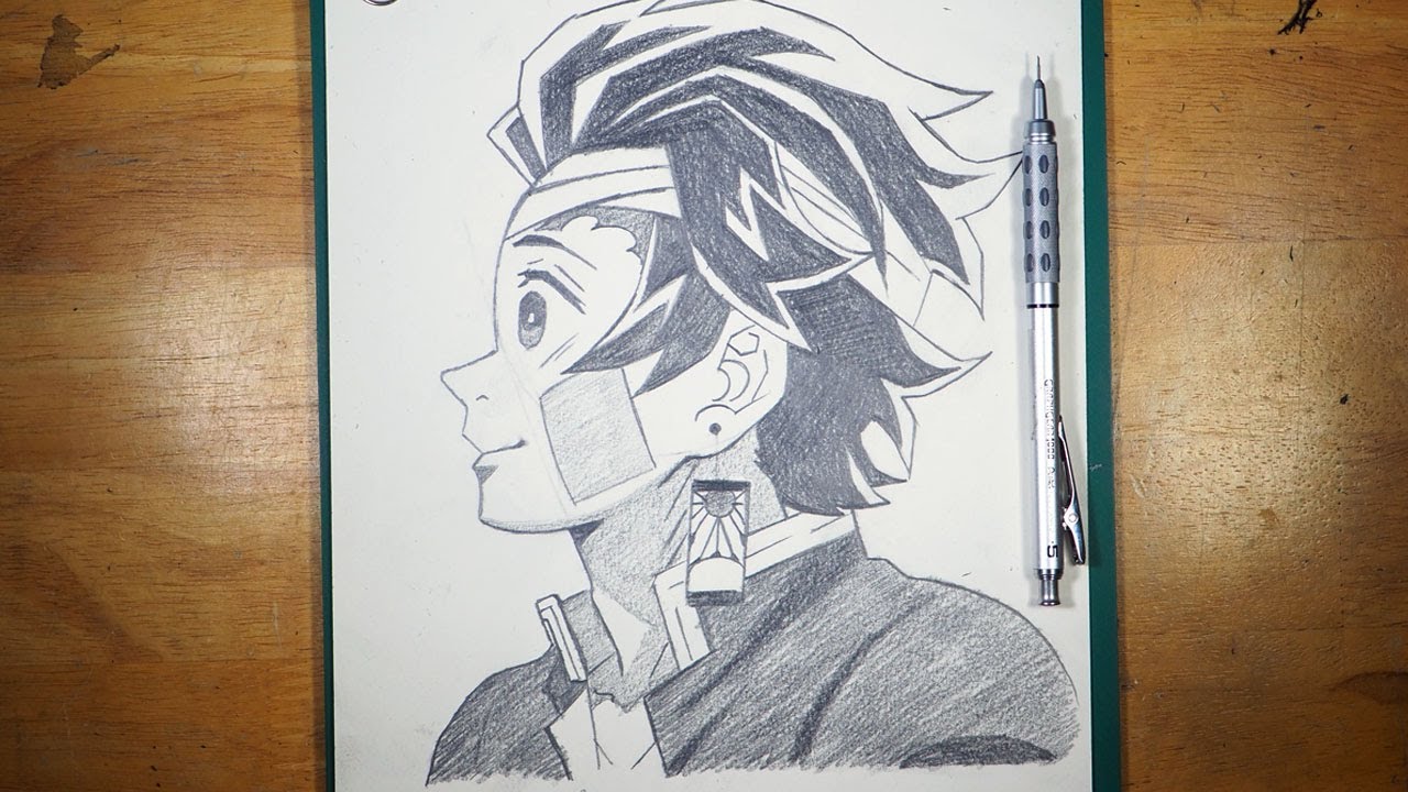 How to Draw Tanjiro Kamado (SIDE VIEW) - Tanjiro Drawing