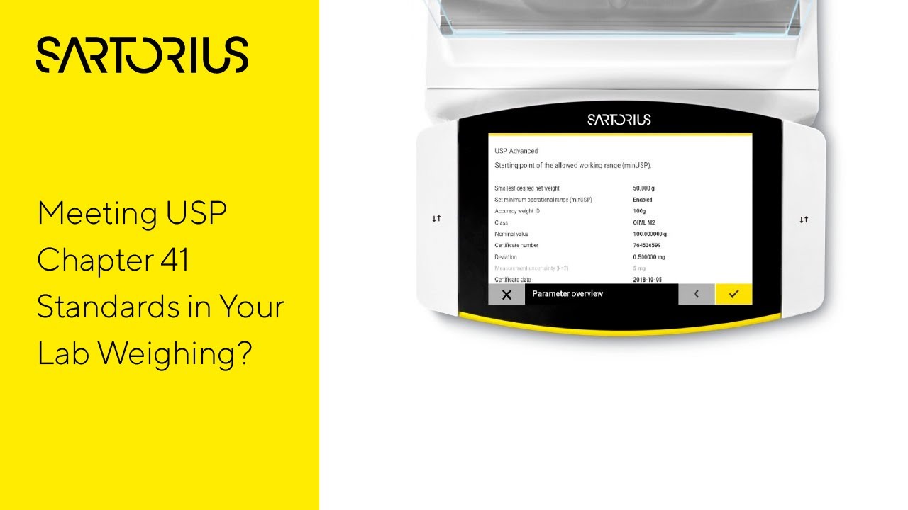 How to Work Compliant to USP Chapter 41 with the Cubis®️ II Lab Balance