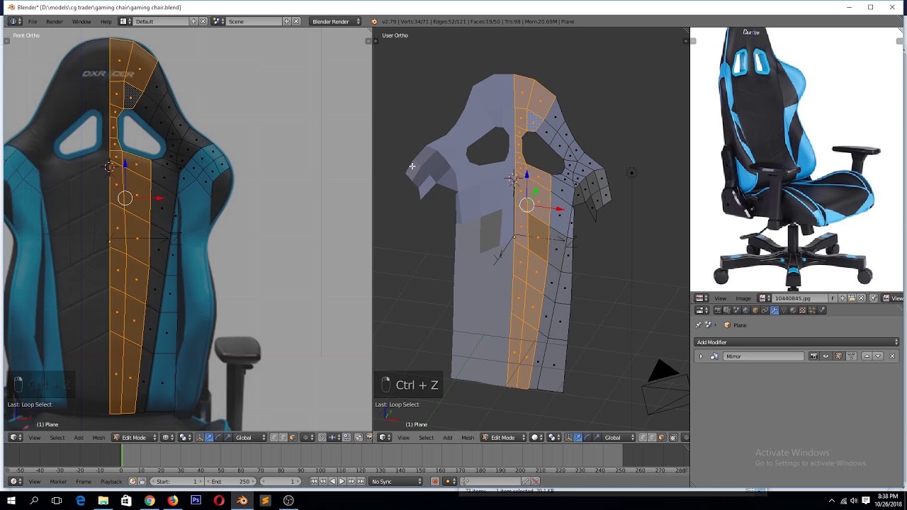 modeling a gaming chair in blender  tutorial 2
