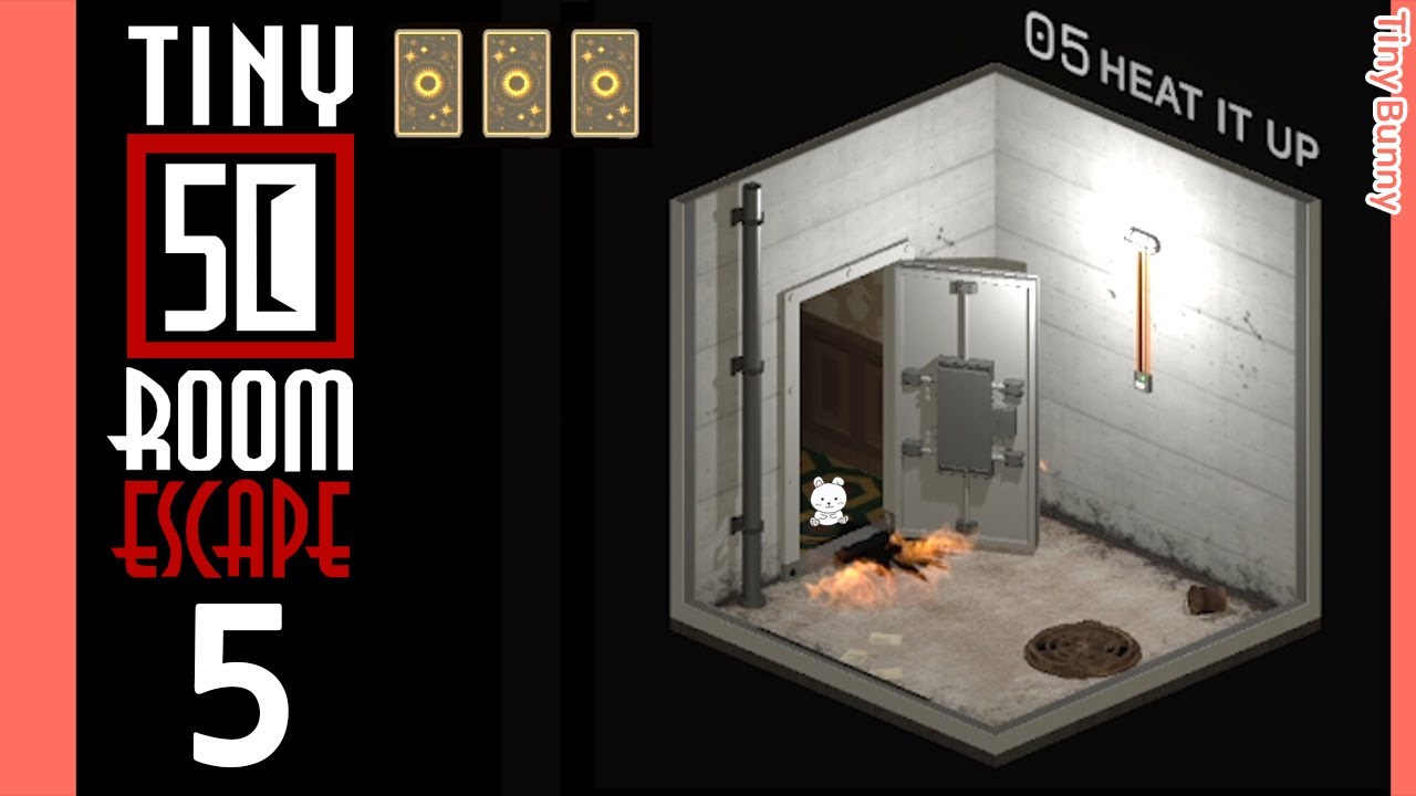 50 Tiny Room Escape 5 Heat It Up Walkthrough (3 Cards)