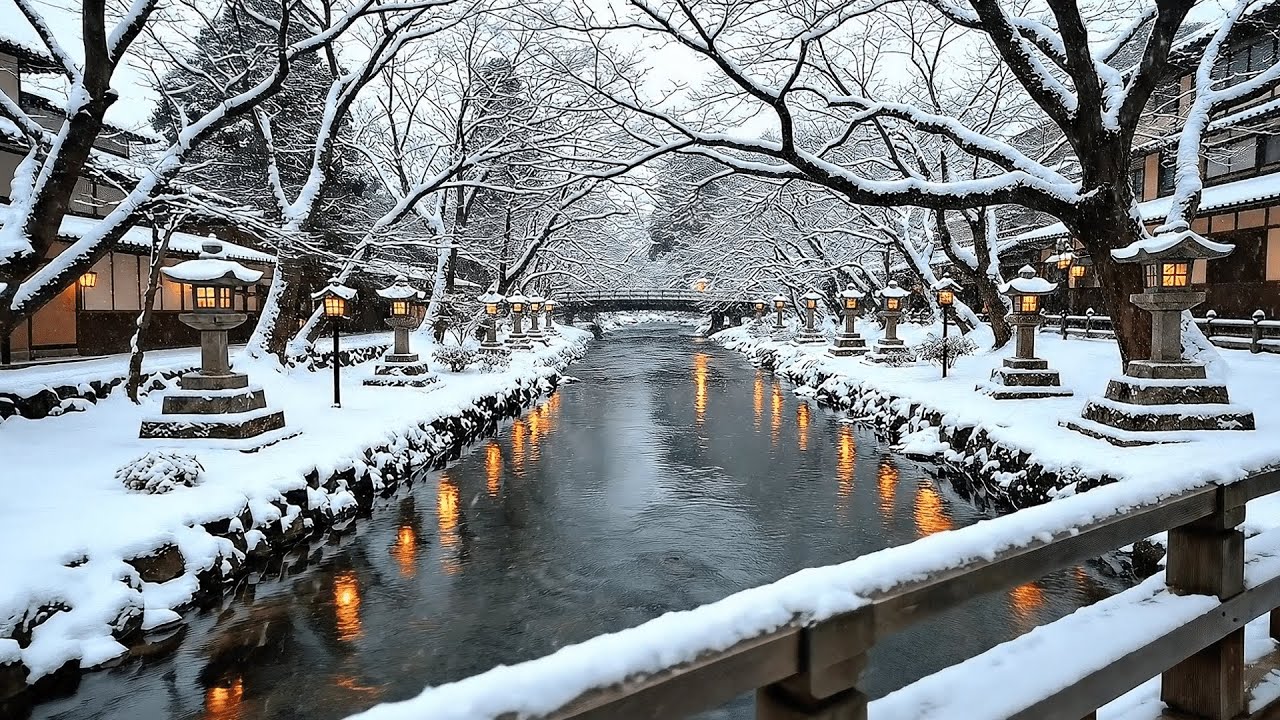 Winter in Kyoto Japan ❄️ Calm Instrumental Music for Relax, Deep Sleep, Study & Focus