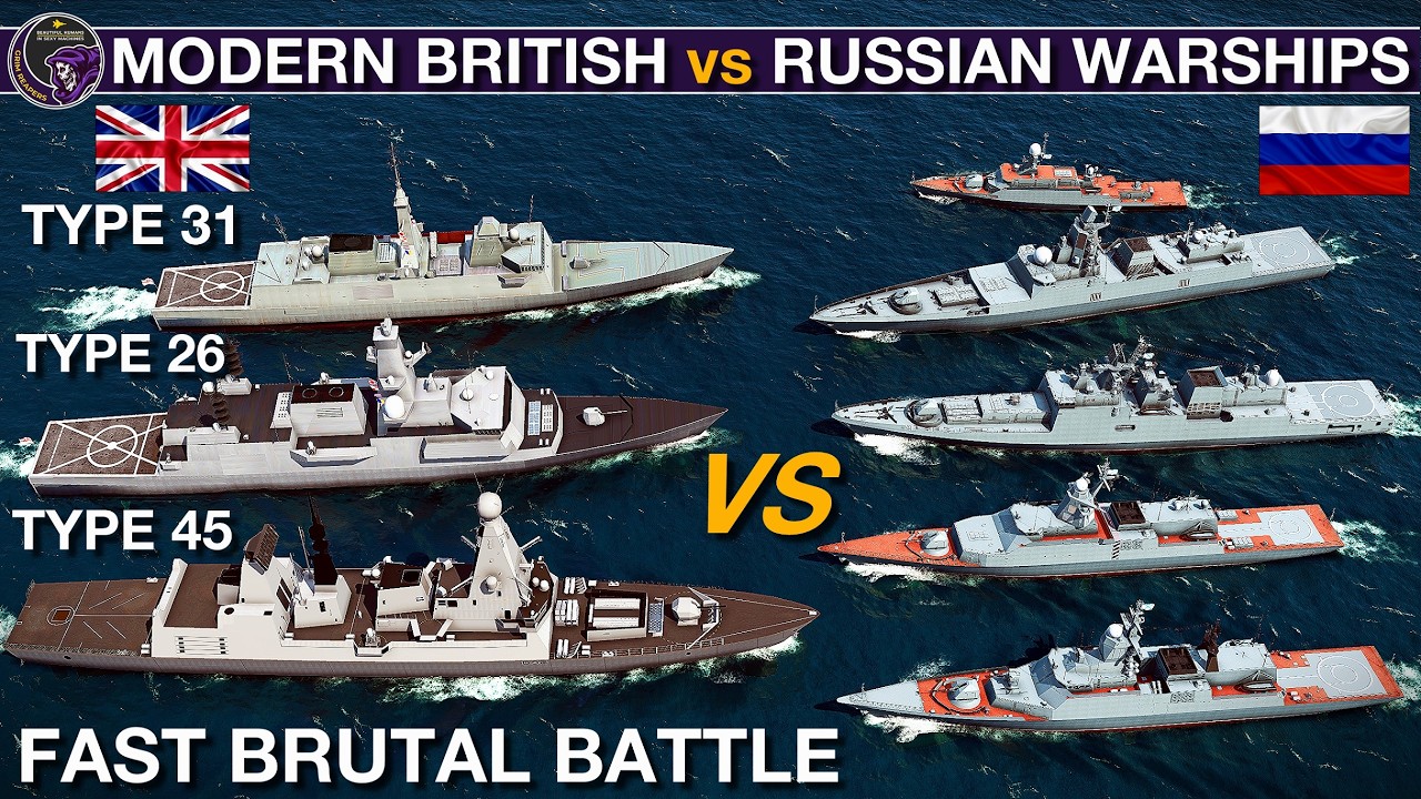 2027 British Navy Warships vs Russian Navy Warships | Sea Power