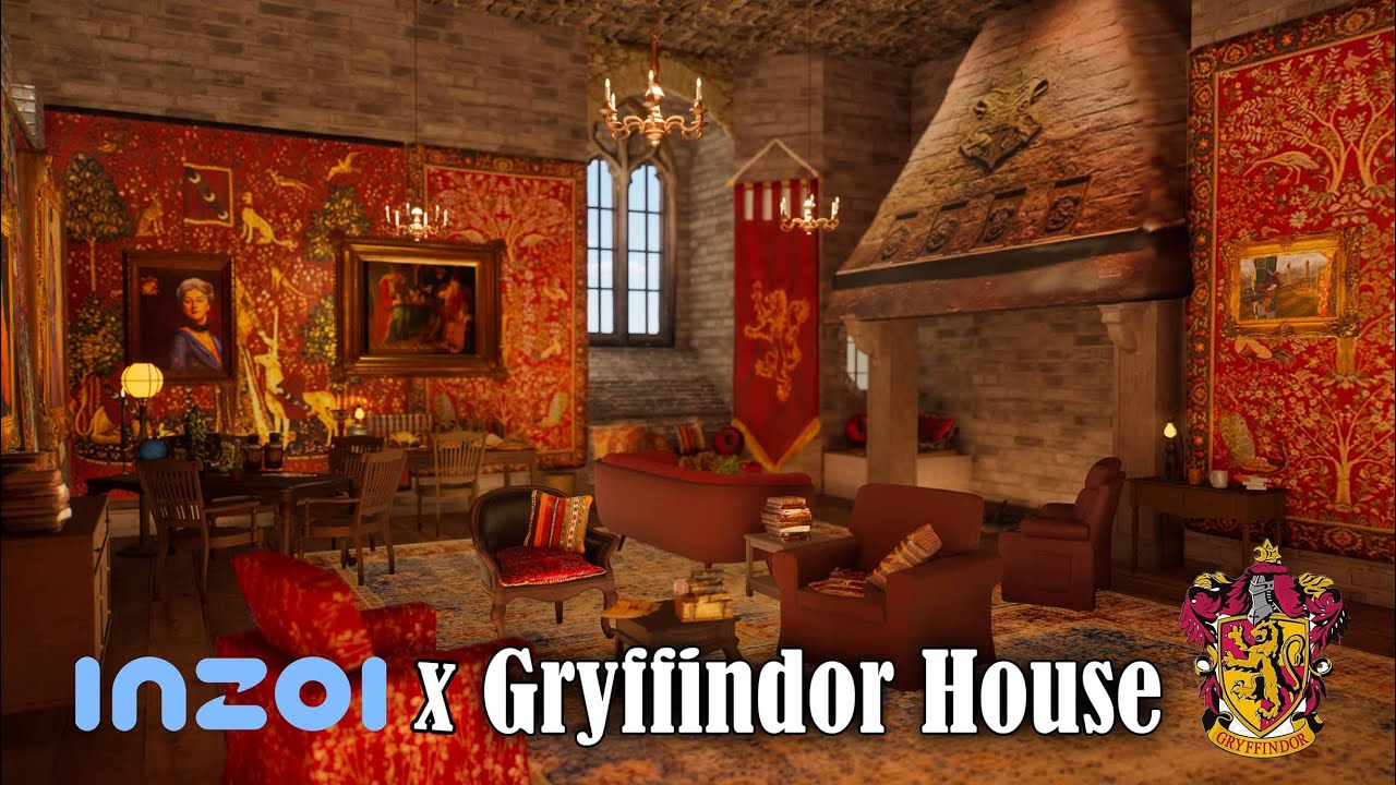 인조이 속 그리핀도르 기숙사 Building Gryffindor common room in InZOI