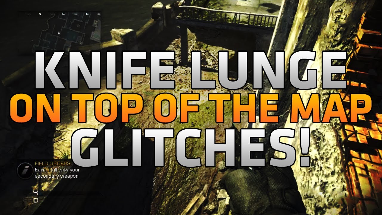 COD Ghosts - On Top of the Map Glitches! - 4 Knife Lunges on Siege & Chasm