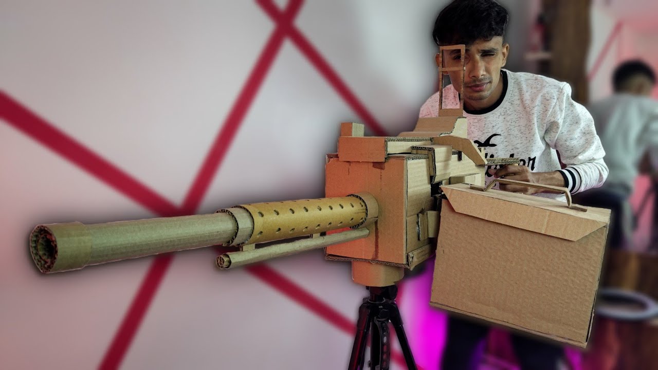 How To Make KGF 2 Machine Gun | That Shoots | Cardboard Gun