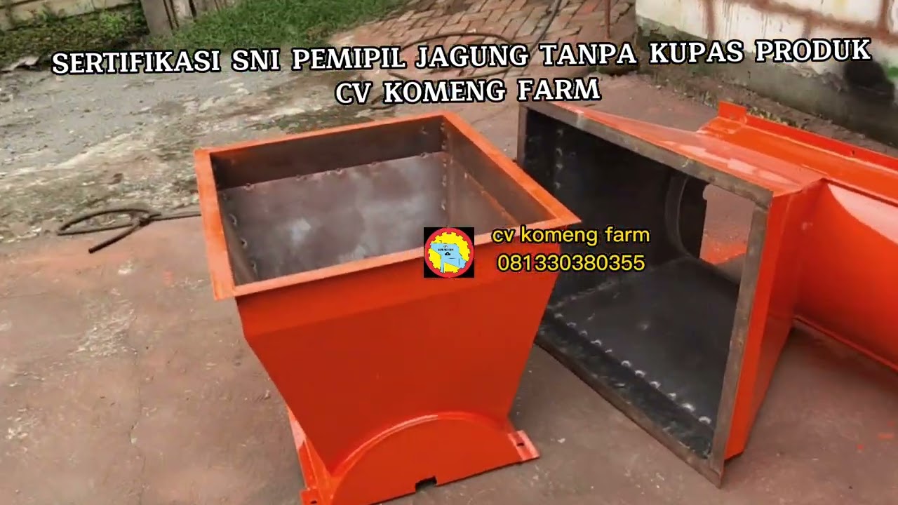 SERTIFIKASI PRODUK SNI MESIN PEMIPIL JAGUNG TANPA KUPAS CV KOMENG FARM.tonton sampek habis...