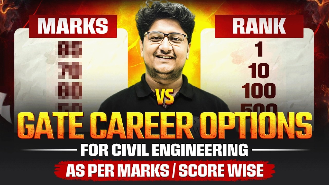 GATE Career Options for Civil Engineering | Rank vs Marks Analysis 🚀