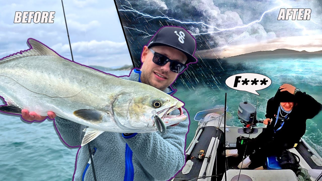 The STORM got us! | Leerfish & Sea Bream Fishing Greece | Zenaq Snipe S 76 X
