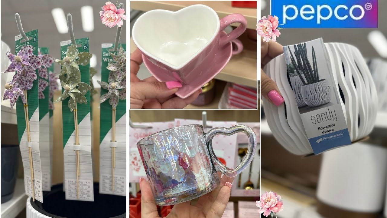 PEPCO NOWOŚCI 🌸 HIT SZKLANKA w SERDUSZKA ZA 8zł 💣🌸 CUDNA FILIŻANKA SERCE 🩷 ZESTAW do OGRODU ZA 7zł 🌸