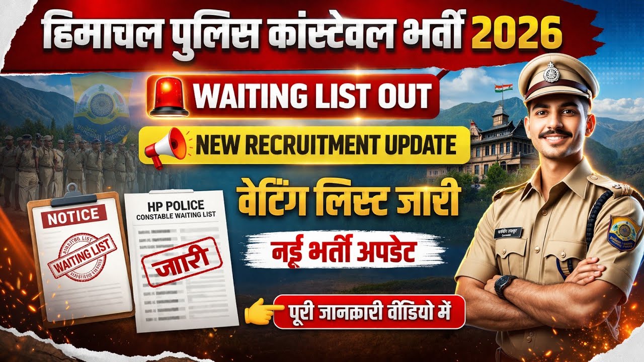 Hp police constable bharti waiting list out || hp police constable bharti 2026 update