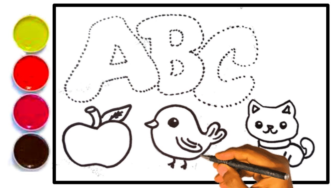 ABC Tracing for Kids ✍️ | A for Apple 🍎 B for Bird 🐦 | Color & Learn