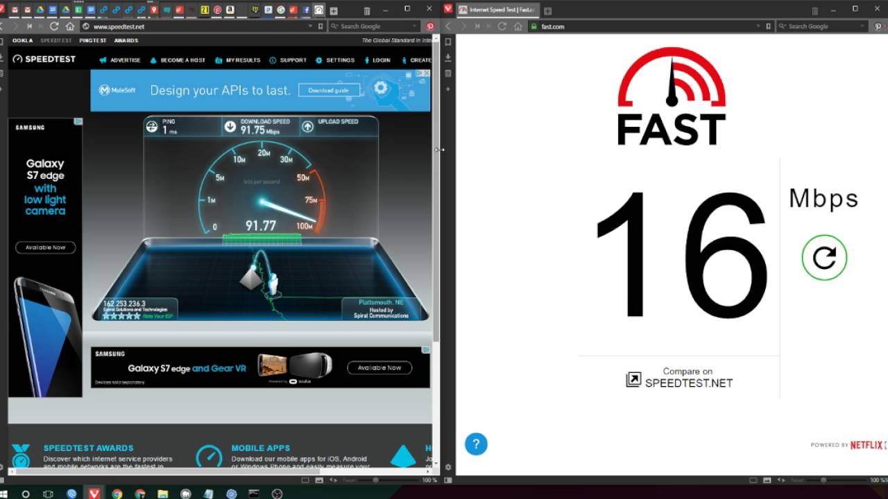 Fast.com vs Speedtest.net