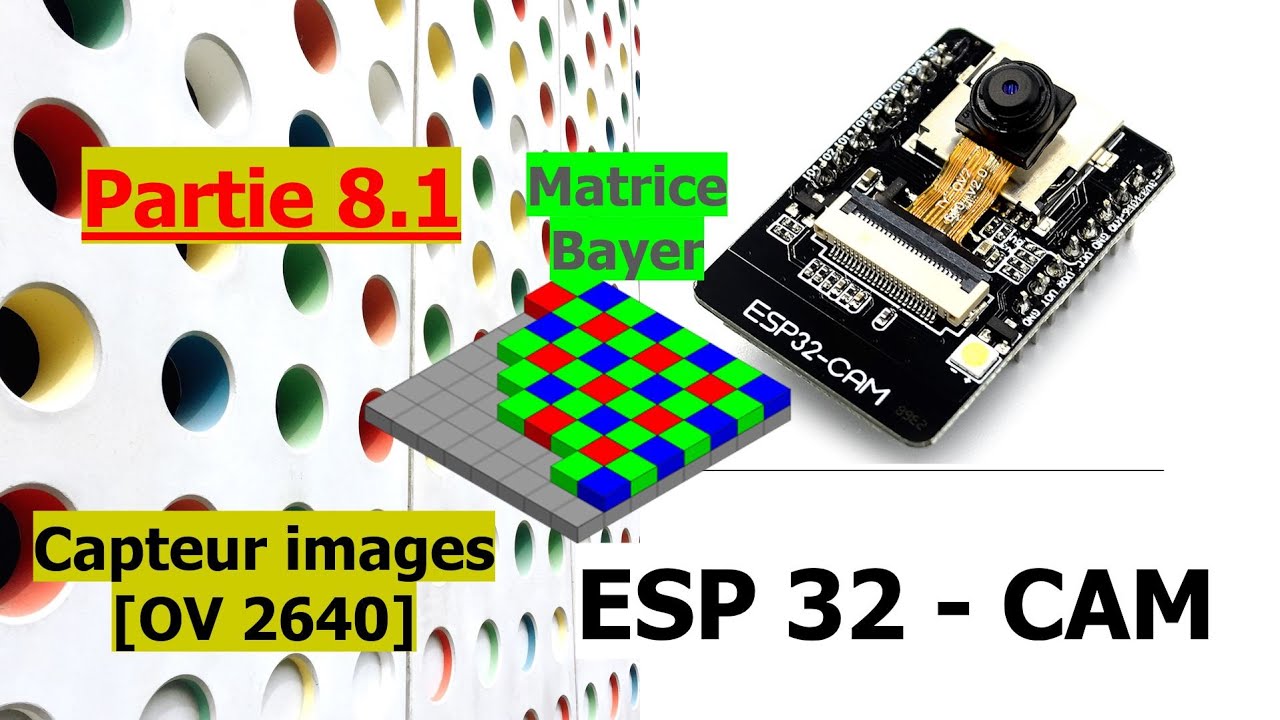 ESP32 CAM - Capteur image OV2640 - Généralités (CMOS, Matrice Bayer, RGB, YUV, résolution, fps...)