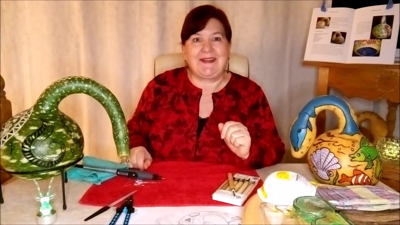 Kürbisse gravieren, wenn sie noch grün sind.... und SICHERHEIT! Christiane'sKalebassenKunst  Folge 2