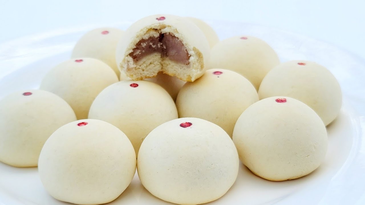ขนมโมจินมสด​ ไส้เผือกกวน​ Mochi With Taro Stuffing