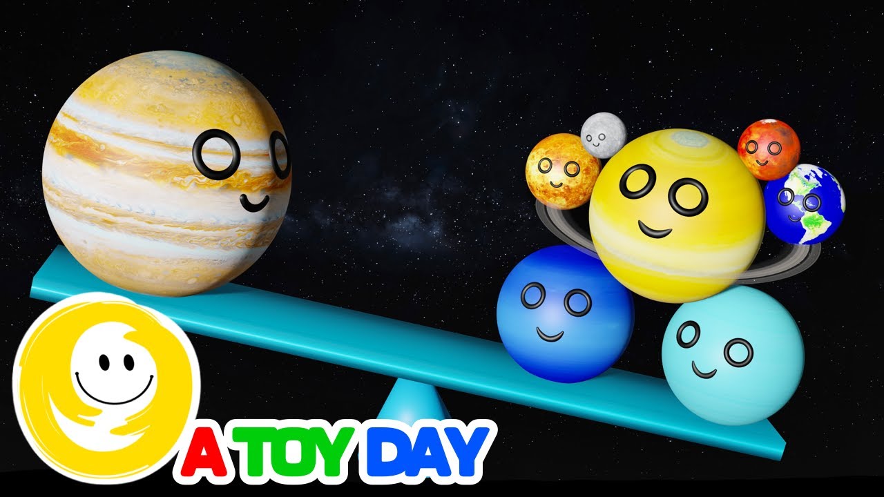 JUPITER vs PLANETS sizes for BABY | 3D Funny Planet comparison | 8 Planets friends playing together