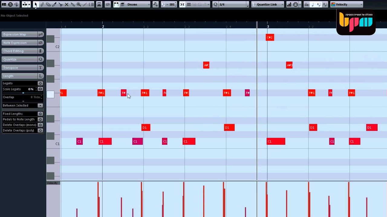 איך לתקן זיופי MIDI בקיובייס - קורס לימודי CUBASE קיובייס במכללת BPM