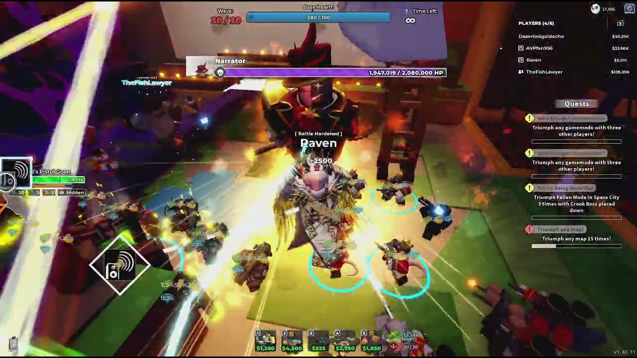 Raw footage of Narrator bossfight victory
