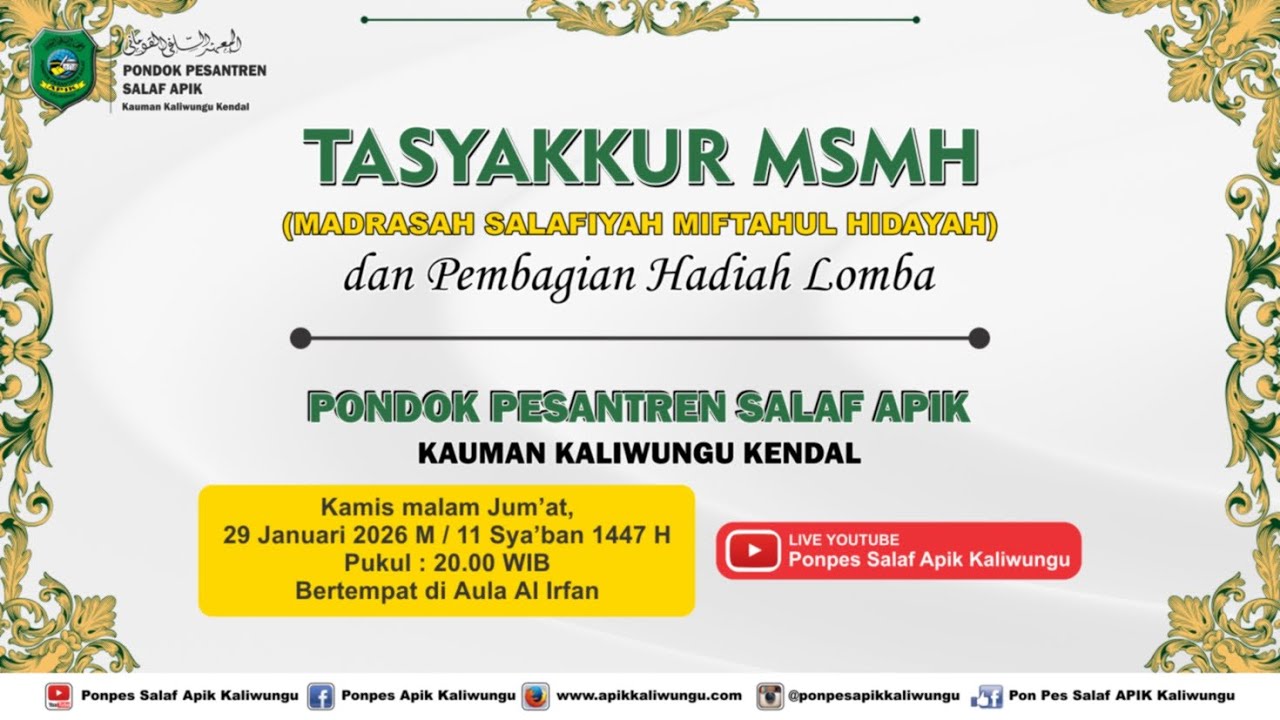 [LIVE] TASYAKKUR MSMH & PEMBAGIAN HADIAH LOMBA || KAMIS 29 JANUARI 2026 M / 09 SYA'BAN 1447 H