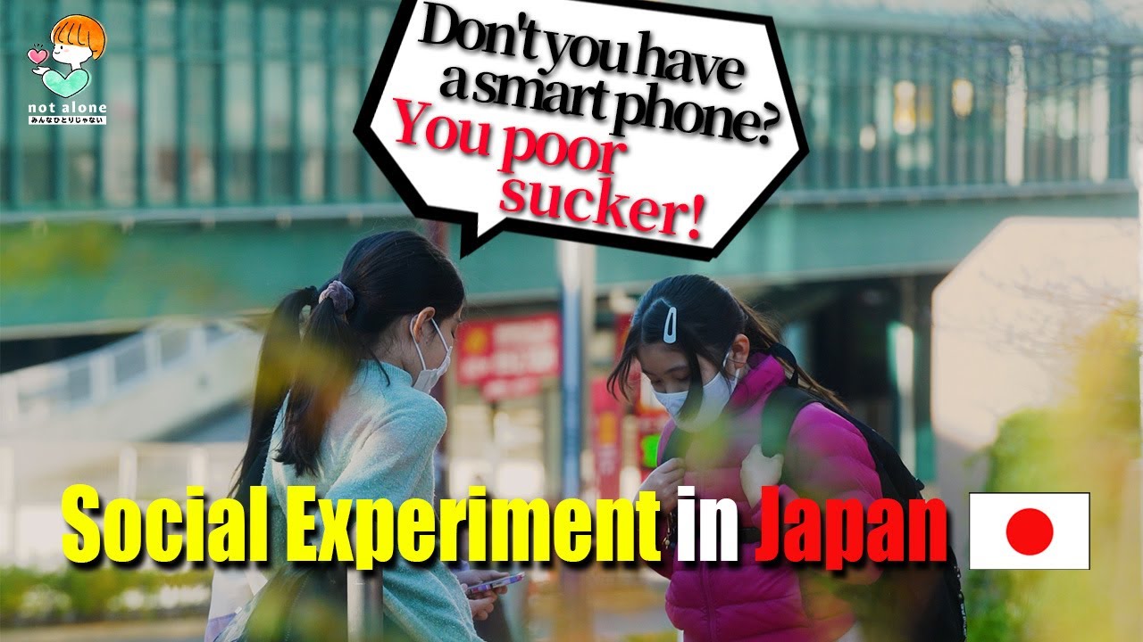 A girl is ostracized by her classmates for not having a smartphone. | Social Experiment in Japan