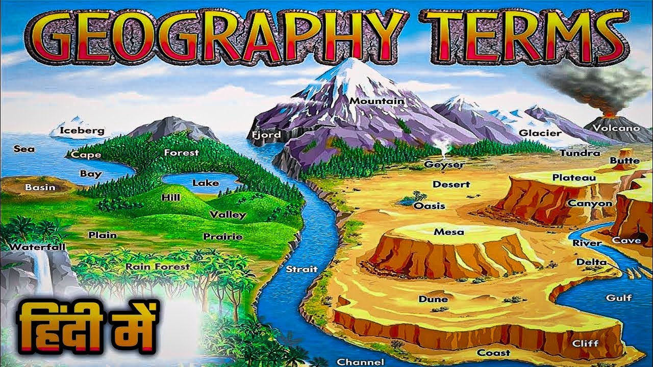 Geography terms | Geographical Terms | Geography terms in Hindi | Geographical terms in hindi