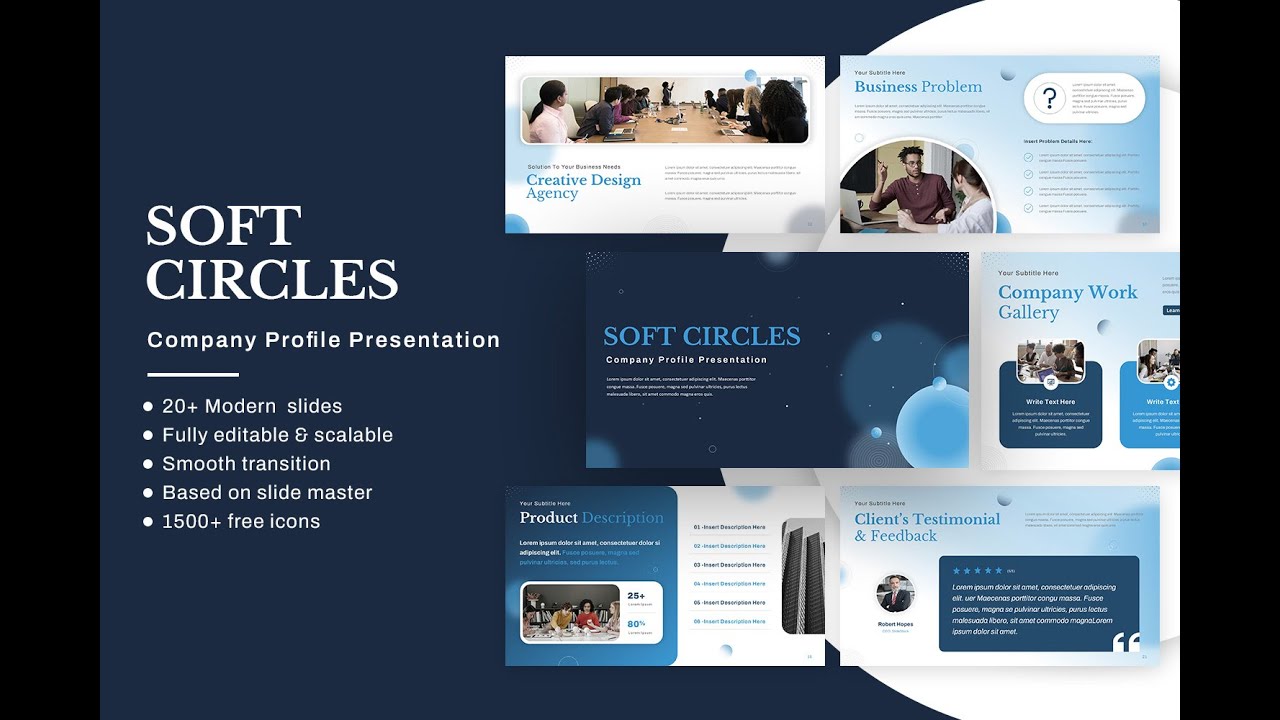 Soft Circles Company Profile Template – Clean, Elegant & Ready to Present!