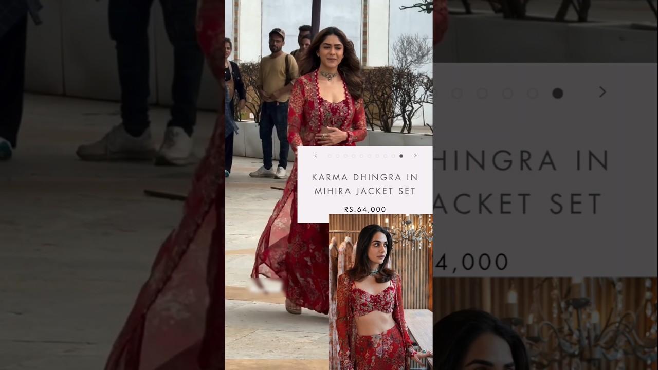 Mrunal Thakur in red mirchi jacket dress 👗 #mrunalthakur #youtubeshorts #shorts