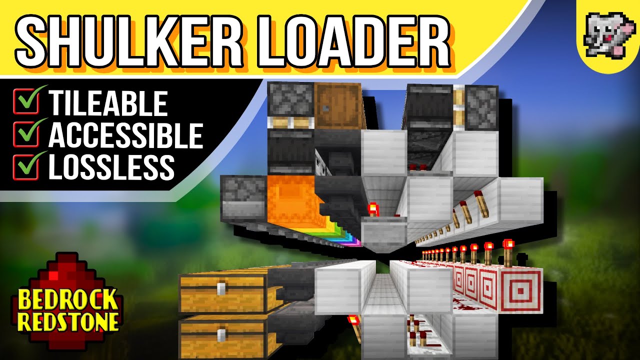 Shulker Loader Accessible Box TILEABLE  | Minecraft Tutorial | BEDROCK MCPE XBOX PS