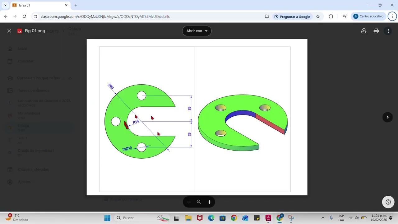 EJERCICIO 1 DIBUJO II ING. INDUSTRIAL UMSNH
