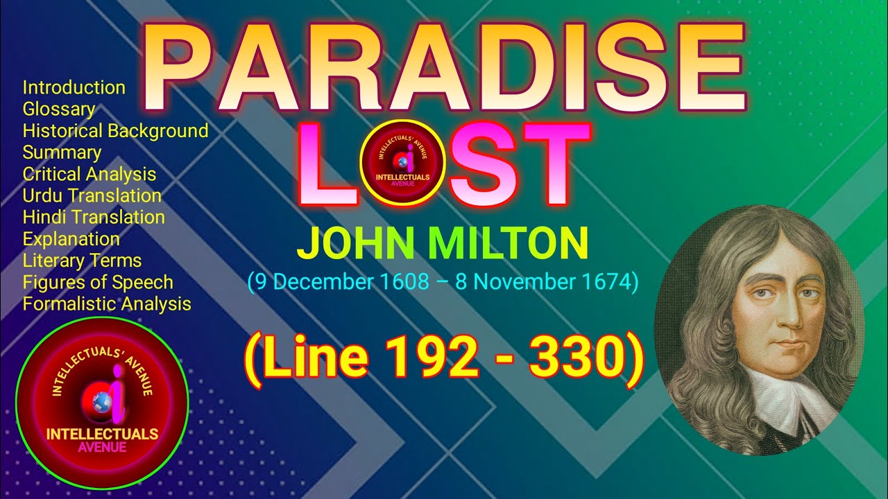 Paradise Lost by John Milton Book 1, Lines 192 - 330 Urdu Hindi