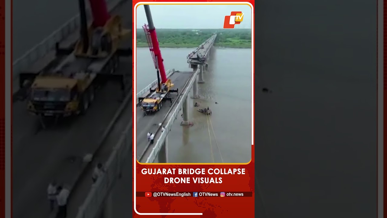 Drone Visuals Of Collapsed Gambhira Bridge In Gujarat