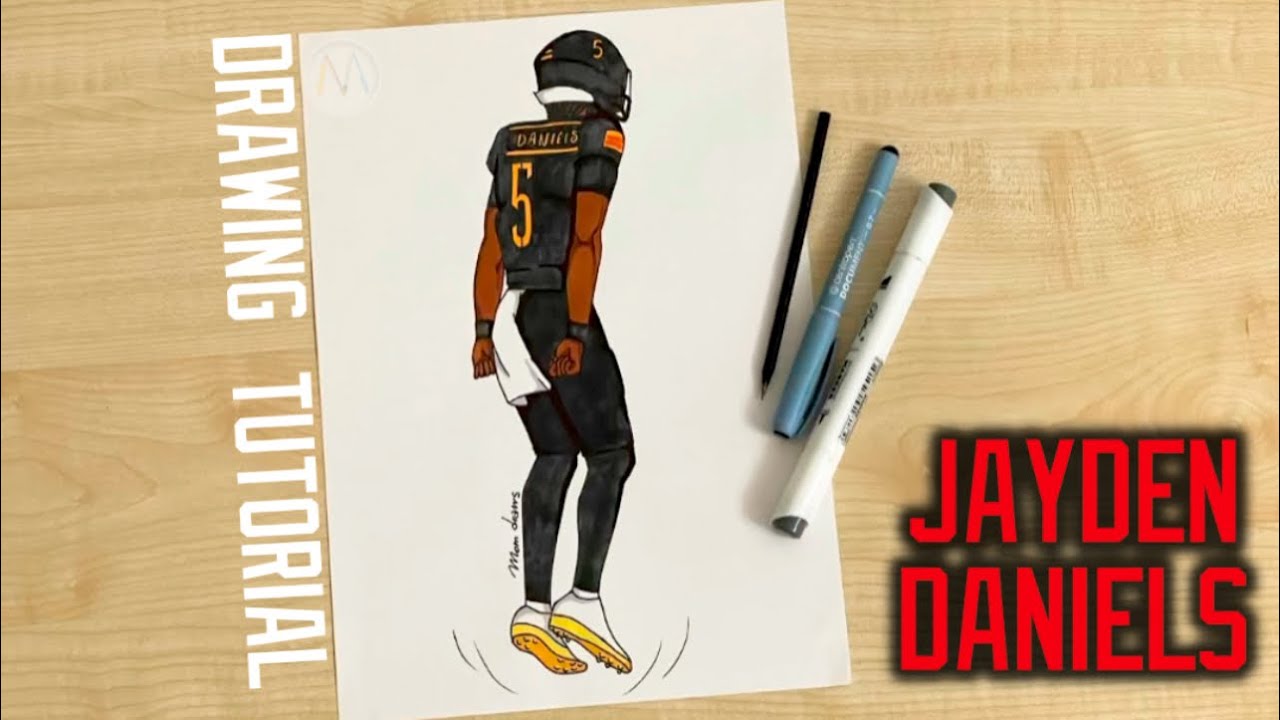 How to draw NFL players from Washington Commanders / Jayden Daniels