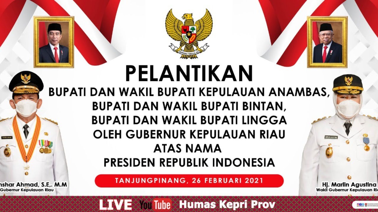 LIVE - PELANTIKAN BUPATI DAN WAKIL BUPATI BINTAN, ANAMBAS DAN LINGGA OLEH GUBERNUR KEPRI