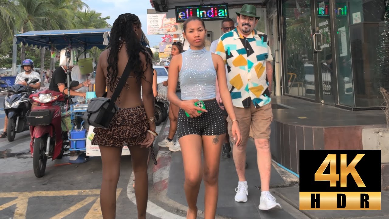 Pattaya 4K Walk Walking Street, Beach Road Soi 13/1, Thailand 2025.
