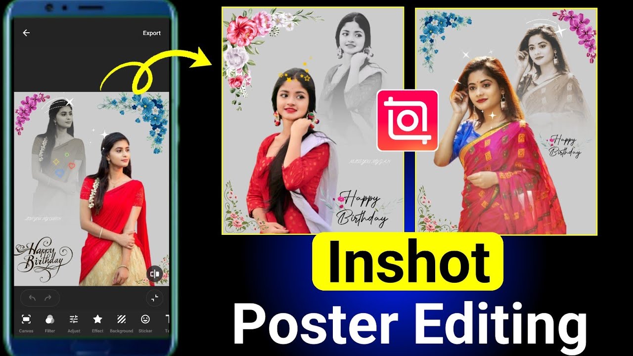 Inshot Photo Poster Editing | Viral Poster Photo Editing In Inshot | Inshot Photo Editing Tutorial 