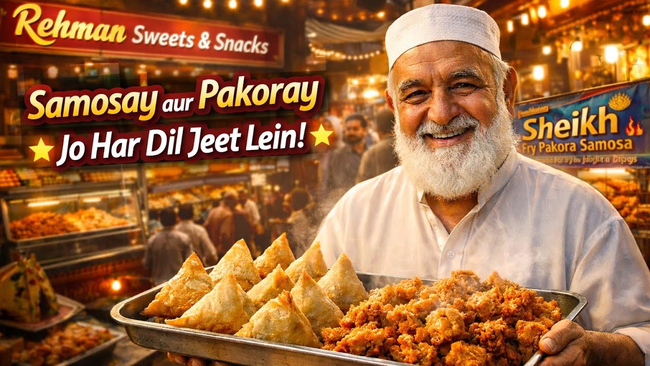 “Rehman Sweets & Snacks | Famous Samosas & Pakoras in Pakistani Bazaar”#islamicstory #brightmoral 
