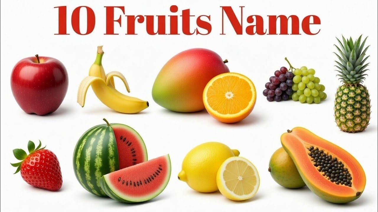 Fruits Name Learning for Kids 🥭| Learn Fruits Names in English | Preschool Learning