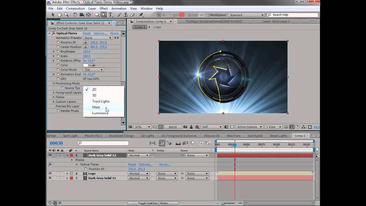 Optical Flares - Mask Positioning